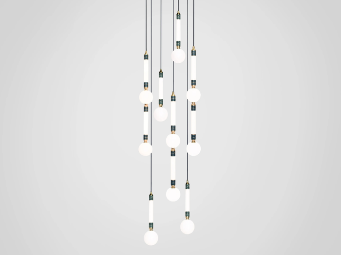 GREENSTONE CLUSTER 7 - LED pendant lamp _ Marc Wood Studio